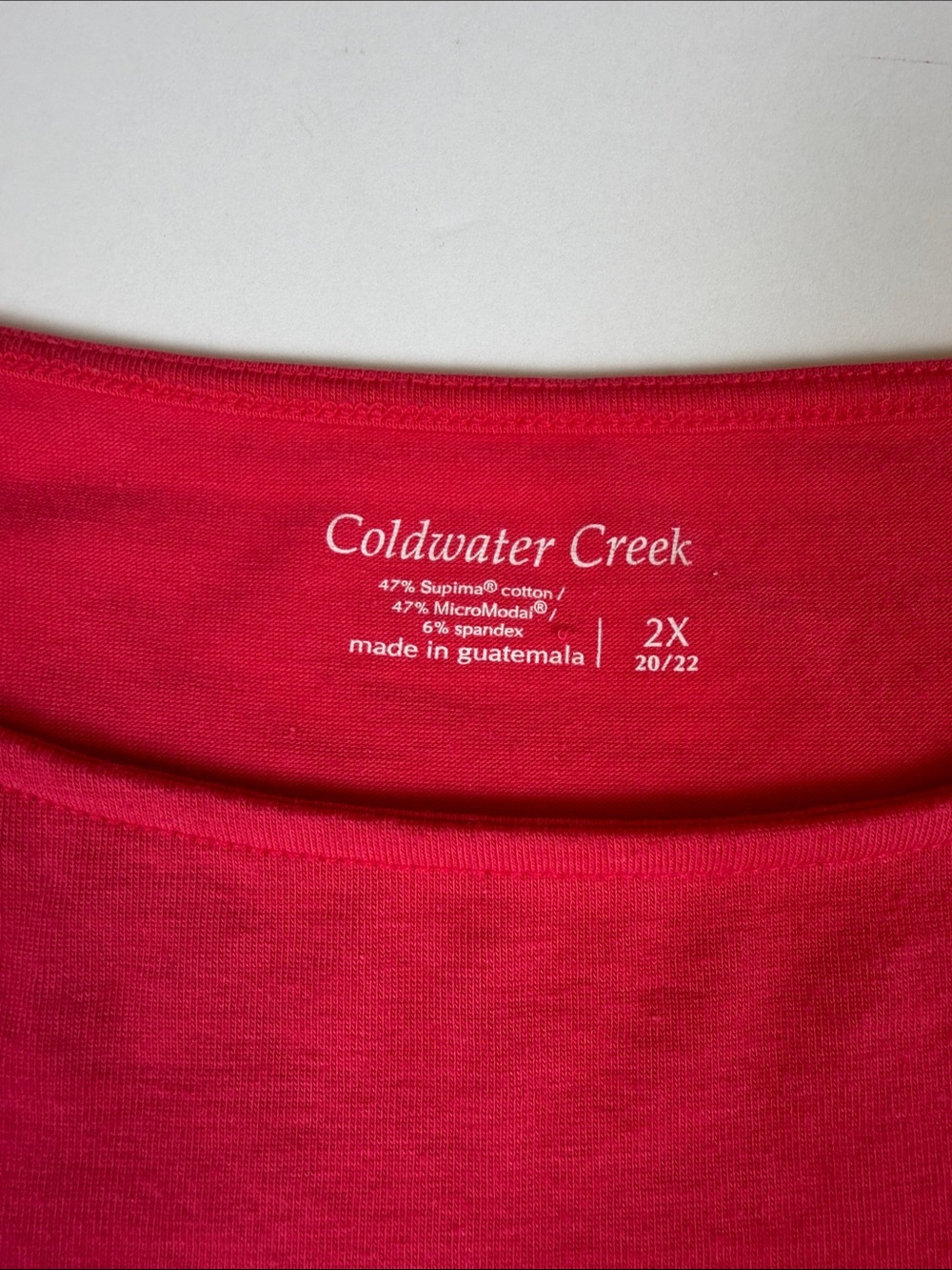 Coldwater Creek Pink Orange Cream Colorblock Scoop Neck Dolman Tee 2X - Picture 2 of 6